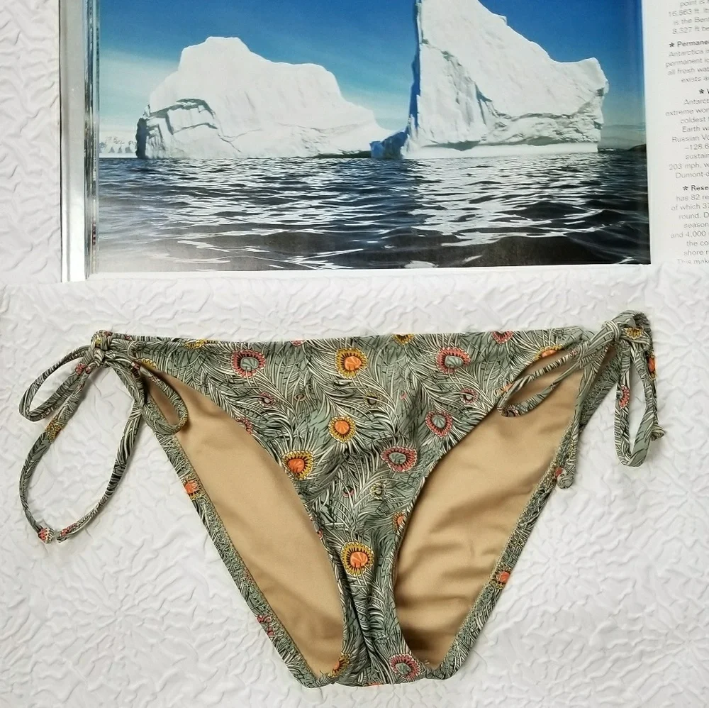 J Crew Peacock Feathers Bikini Bottom